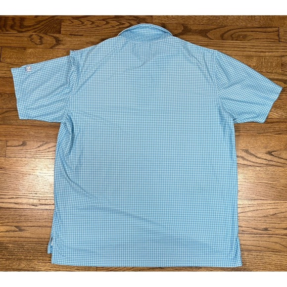 Peter Millar Men's Summer Comfort Polo Golf Shirt Blue All Over Plaid Men's XL - Picture 4 of 4
